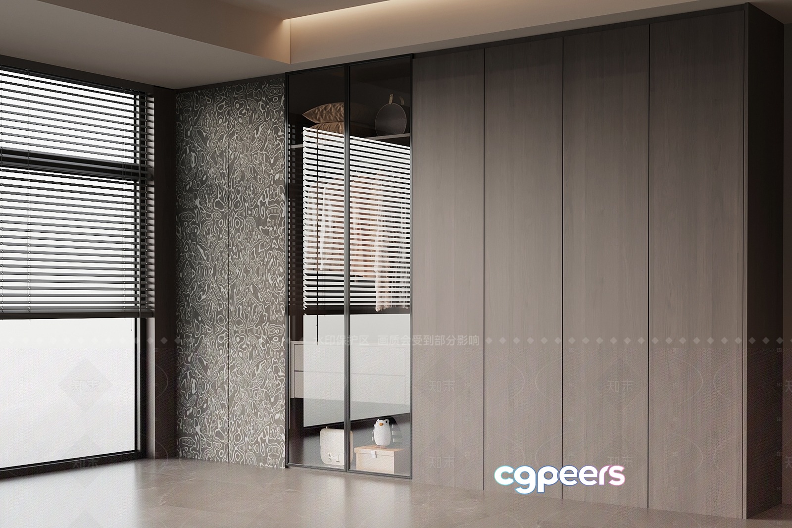 Modern Sliding Closet 3D Model - 19573 - VRAY Render Modern Sliding Closet 3D Model - 19573 - VRAY Render