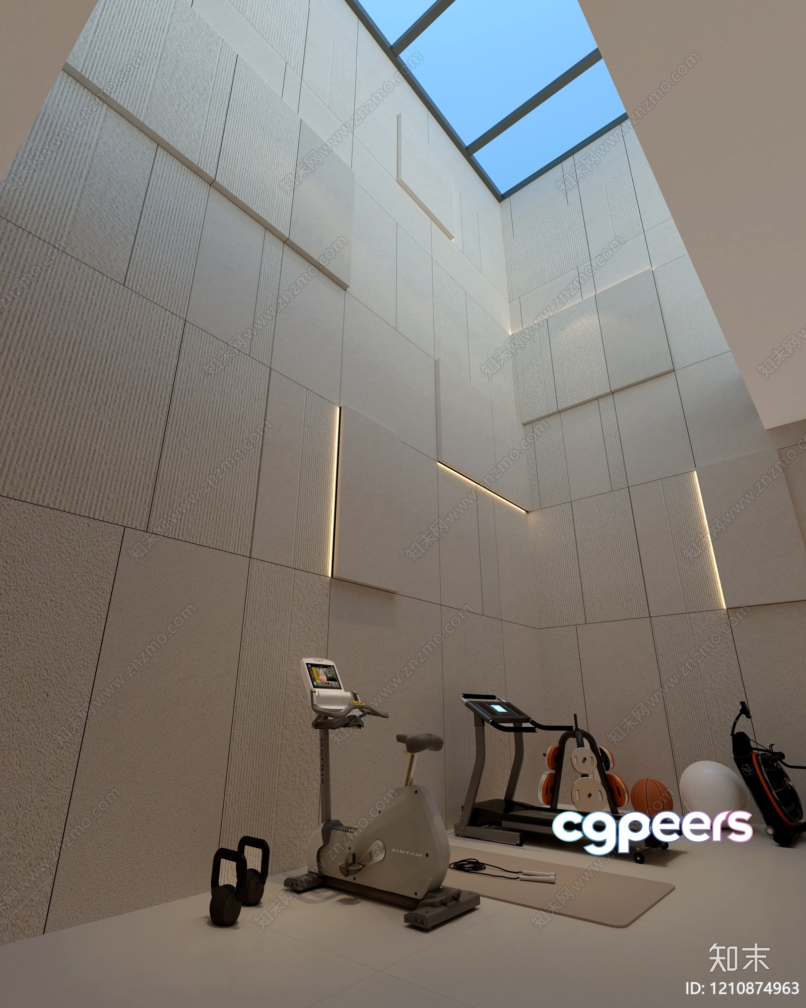 Modern Exercise Room 3D Model - 14851 - VRAY Render