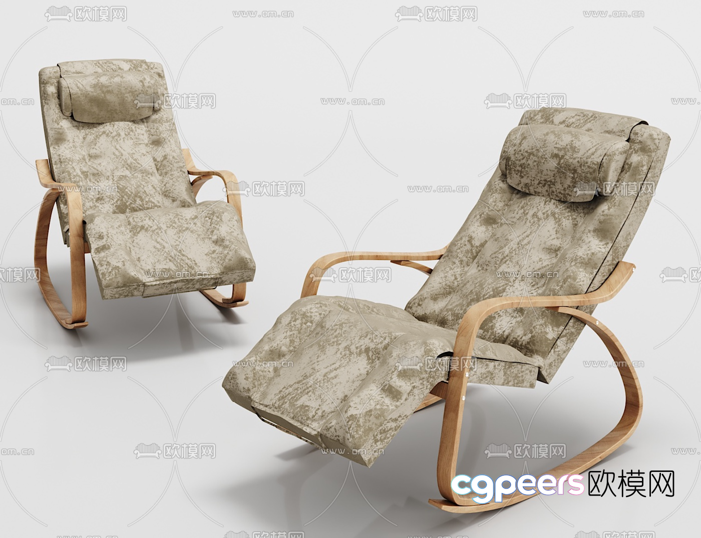 Wooden Rocking Chair 3D Model - 20403 - VRAY Render Wooden Rocking Chair 3D Model - 20403 - VRAY Render