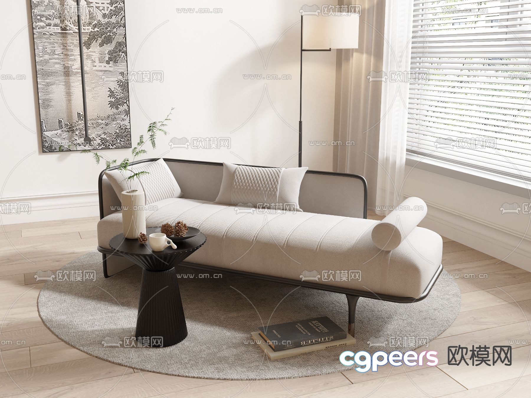 Modern Living Room 3D Model - 10087 - VRAY Render