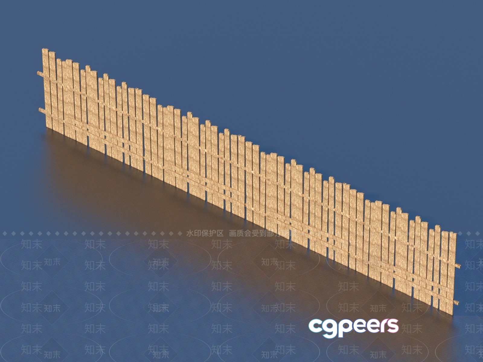 A Wooden Fence 3D Model - 15208 - VRAY Render