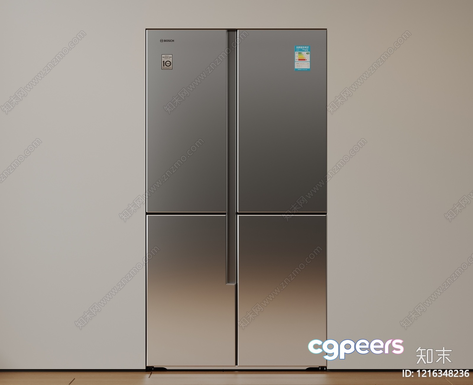 A Stainless Steel Refrigerator 3D Model - 15794 - VRAY Render A Stainless Steel Refrigerator 3D Model - 15794 - VRAY Render