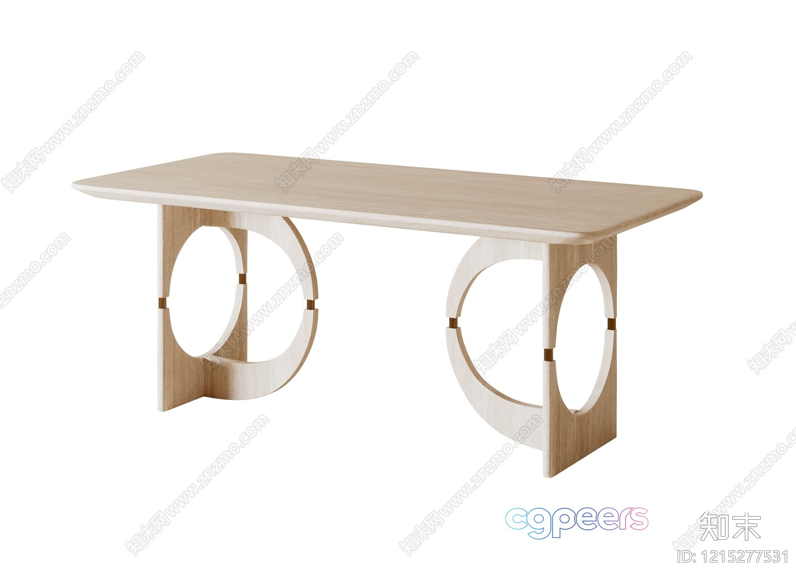 Wooden Table With Circular Design 3D Model - 15304 - CORONA Render Wooden Table With Circular Design 3D Model - 15304 - CORONA Render