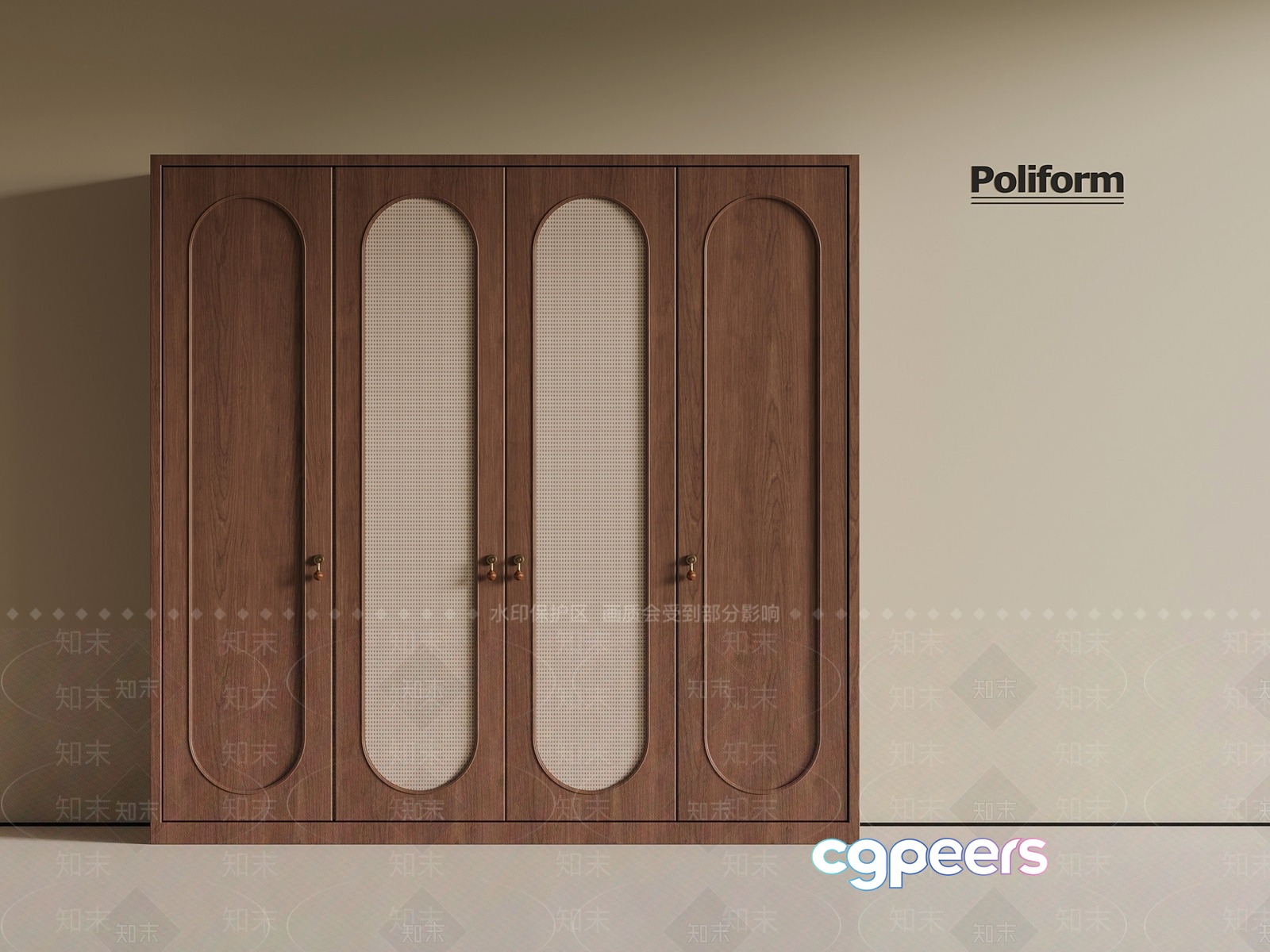 A Wooden Cabinet 3D Model - 13915 - VRAY Render