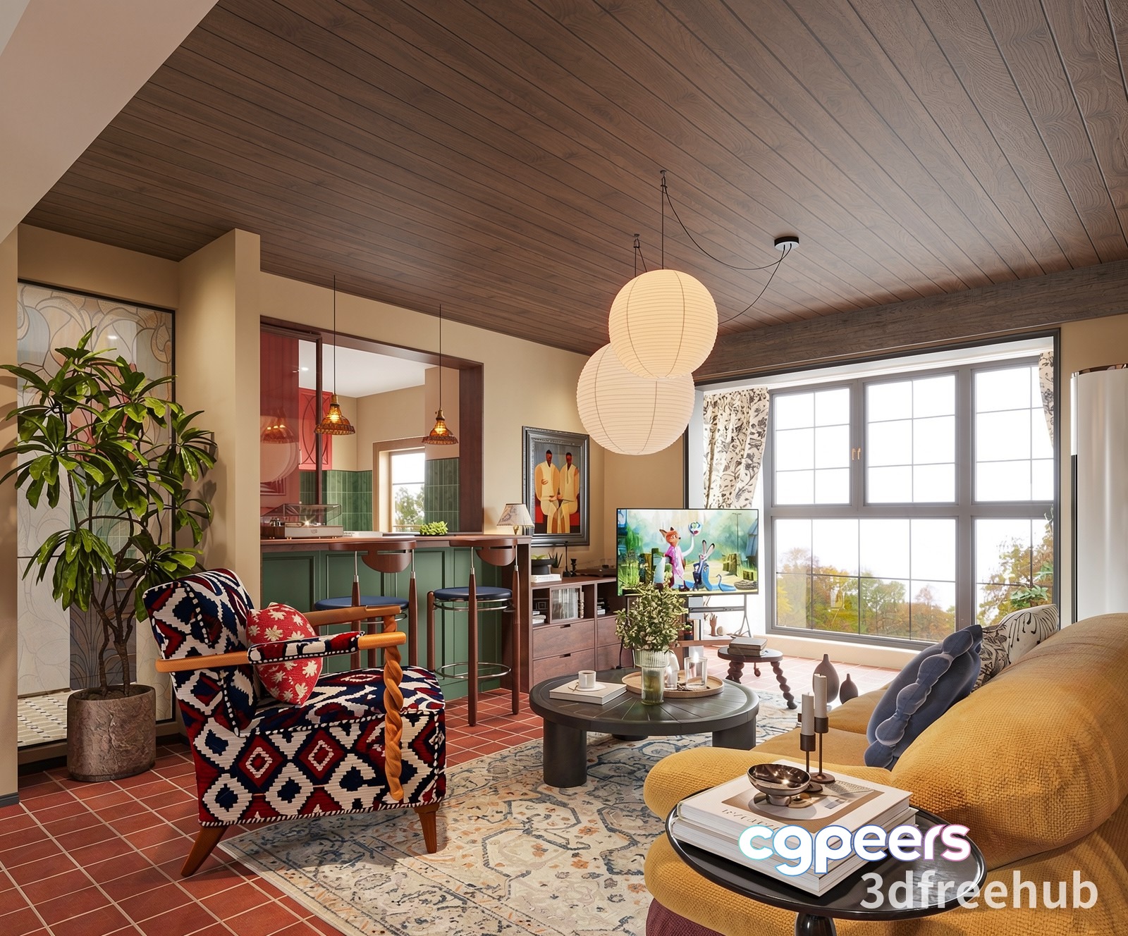 Modern Living Room 3D Model - 21116 - VRAY Render
