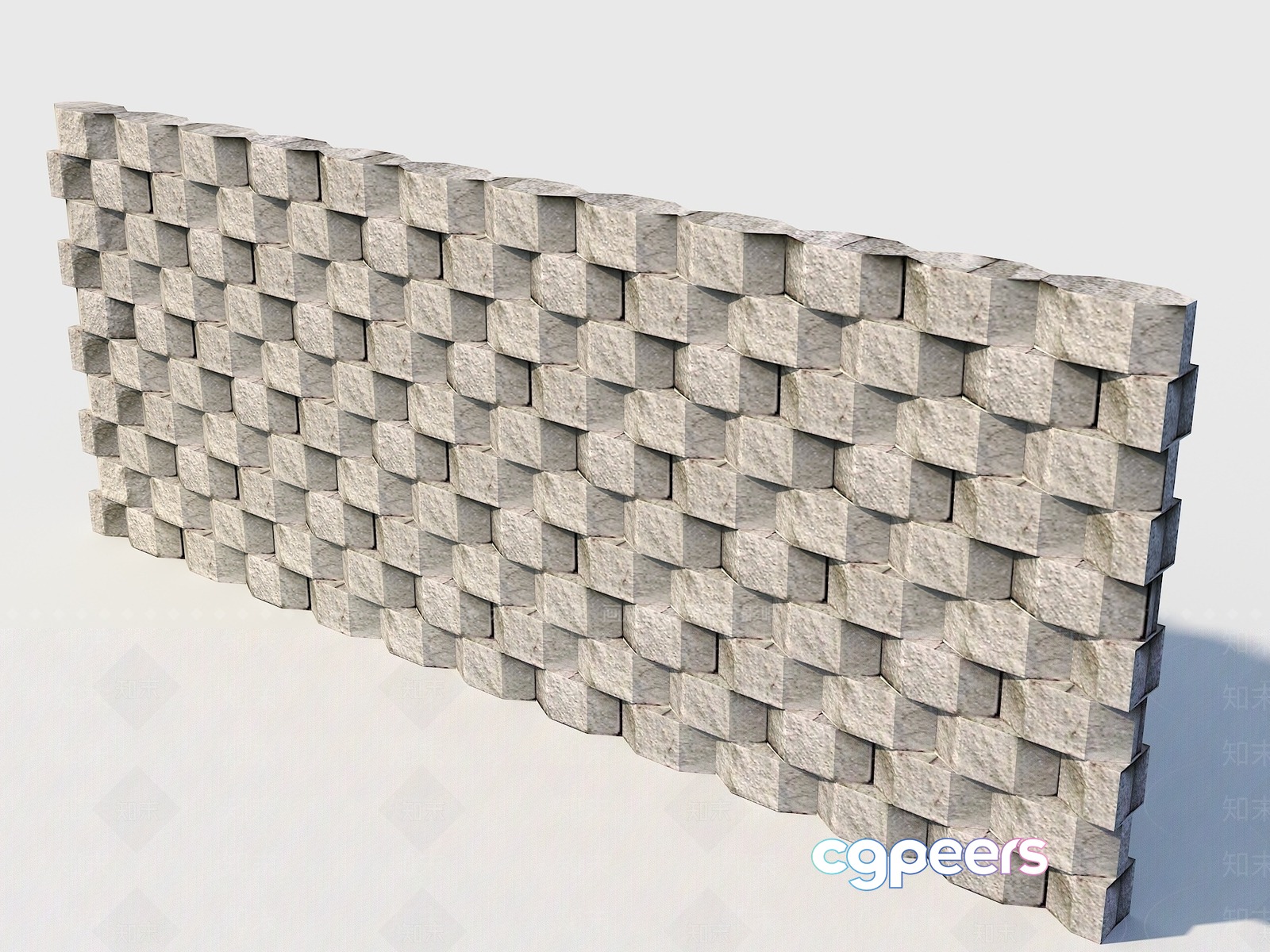 A 3D Stone Wall 3D Model - 22172 - VRAY Render
