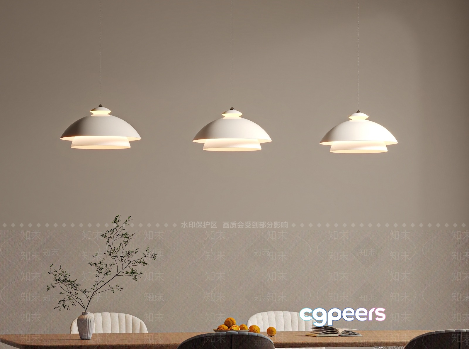 Modern Hanging Lights 3D Model - 22121 - VRAY Render