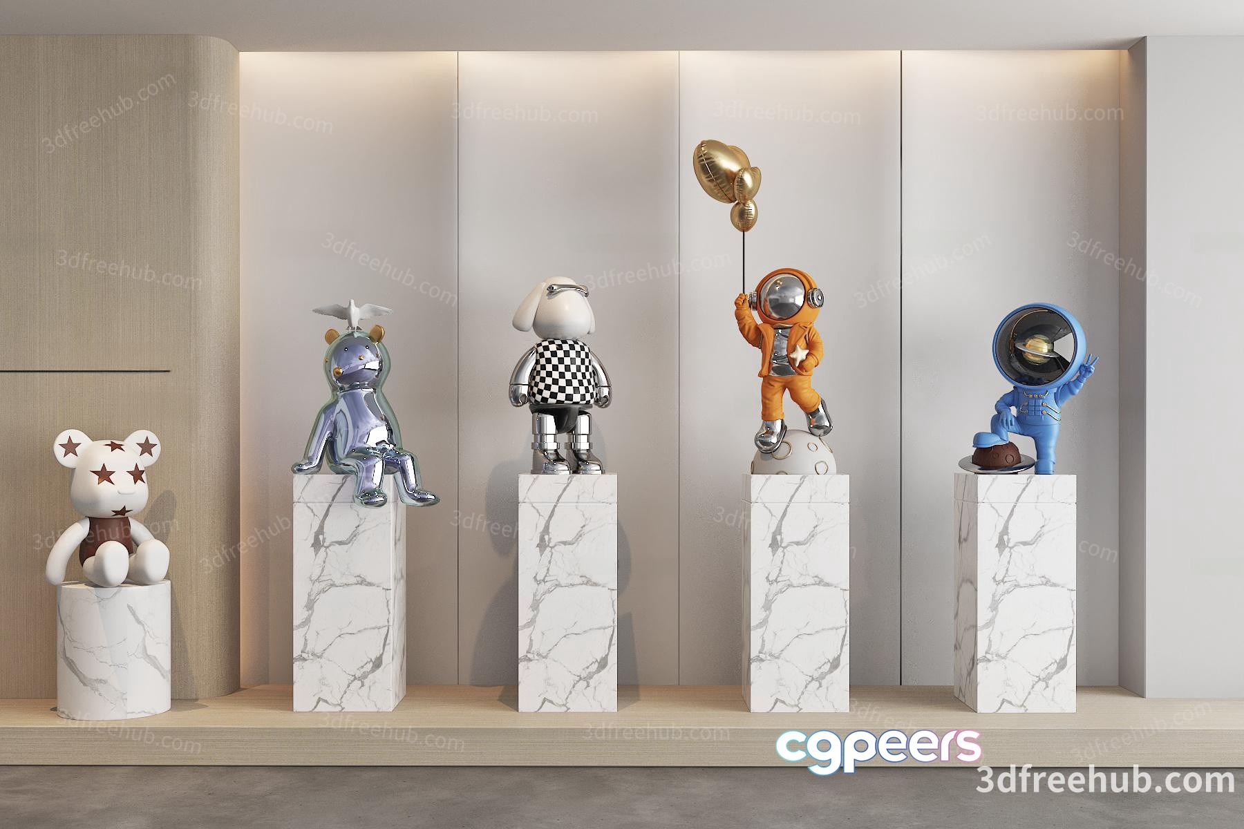 Modern Art Display 3D Model - 20151 - VRAY Render
