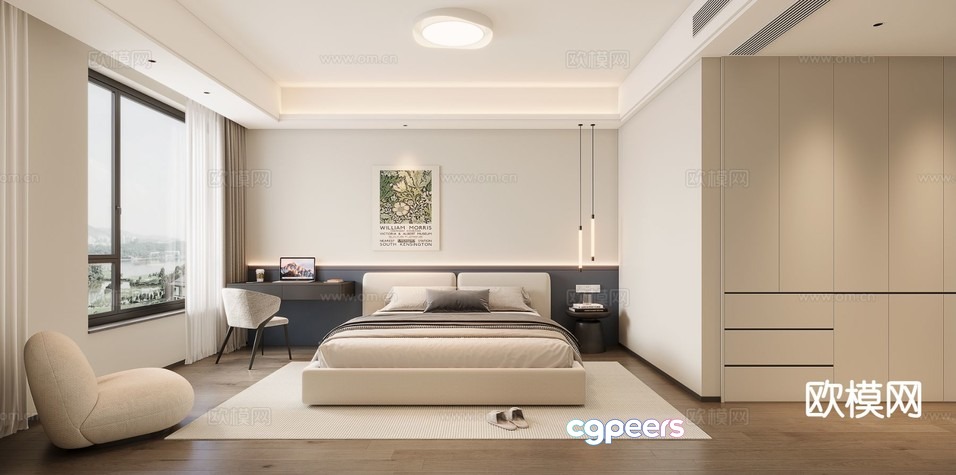 Cozy Bedroom 3D Model - 12855 - CORONA Render