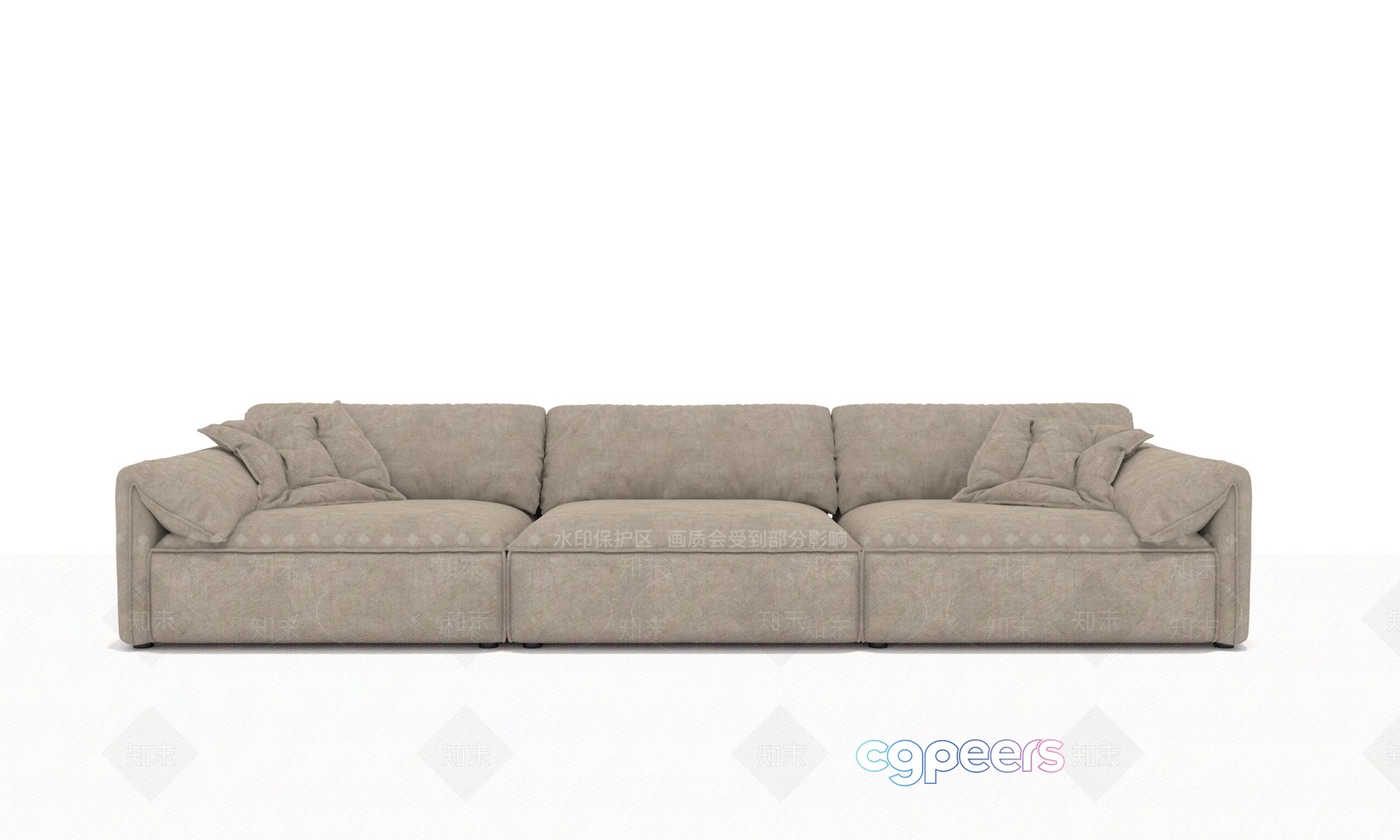 Modern Light Gray Couch 3D Model - 18791 - VRAY Render Modern Light Gray Couch 3D Model - 18791 - VRAY Render