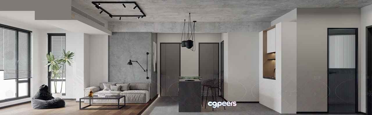 Modern Living Room 3D Model - 773 - CORONA Render