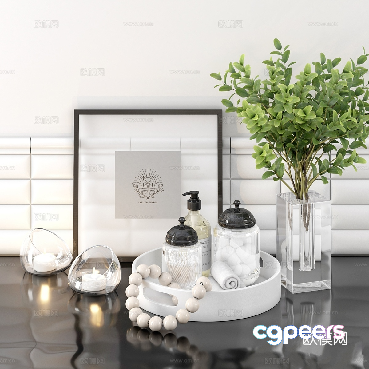 Modern Bathroom Decor 3D Model - 16699 - VRAY Render Modern Bathroom Decor 3D Model - 16699 - VRAY Render