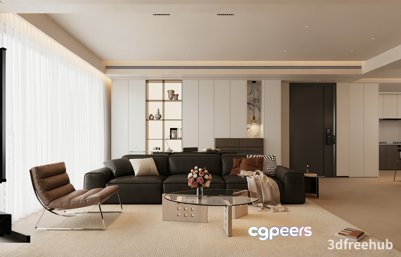 Modern Living Room 3D Model - 20911 - VRAY Render