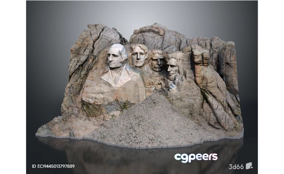 A Sculpture Of Mount Rushmore 3D Model - 9327 - VRAY Render A Sculpture Of Mount Rushmore 3D Model - 9327 - VRAY Render