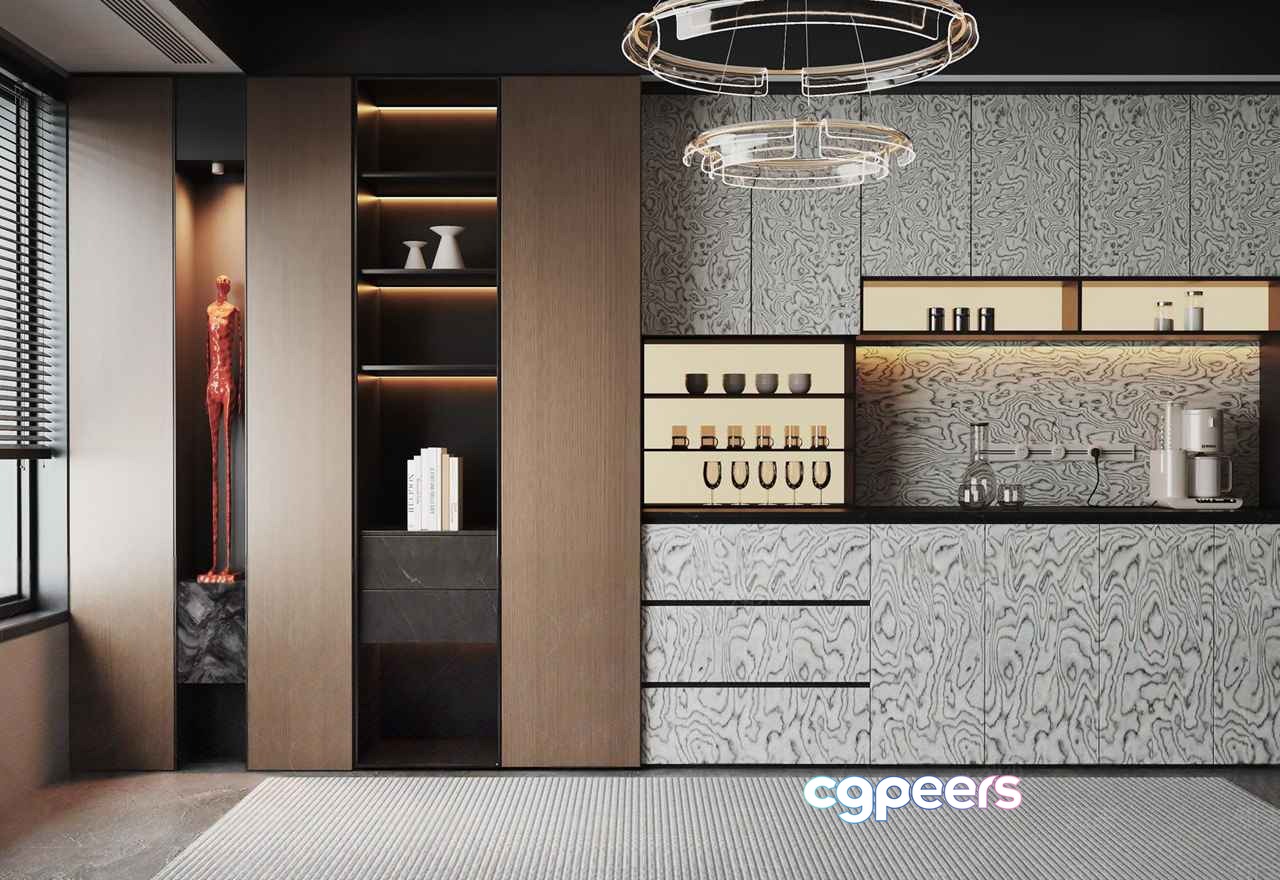 Modern Kitchen Design 3D Model - 11246 - VRAY Render