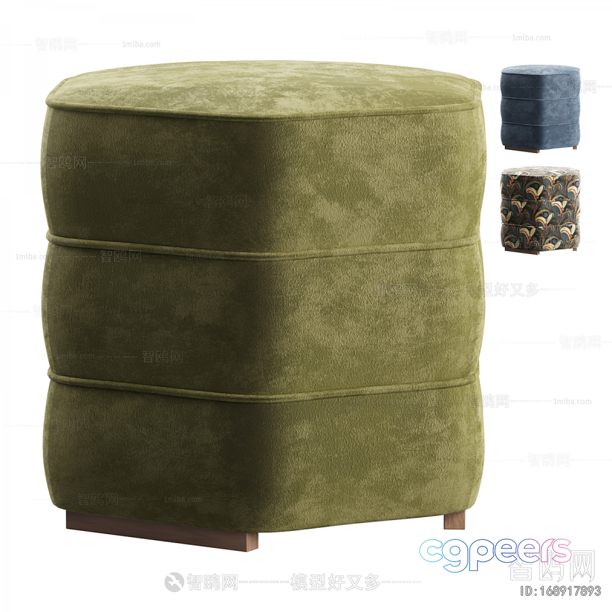 Green Ottoman 3D Model - 18494 - VRAY Render