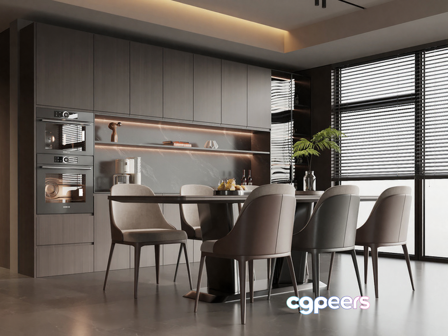 Modern Dining Room 3D Model - 4038 - VRAY Render