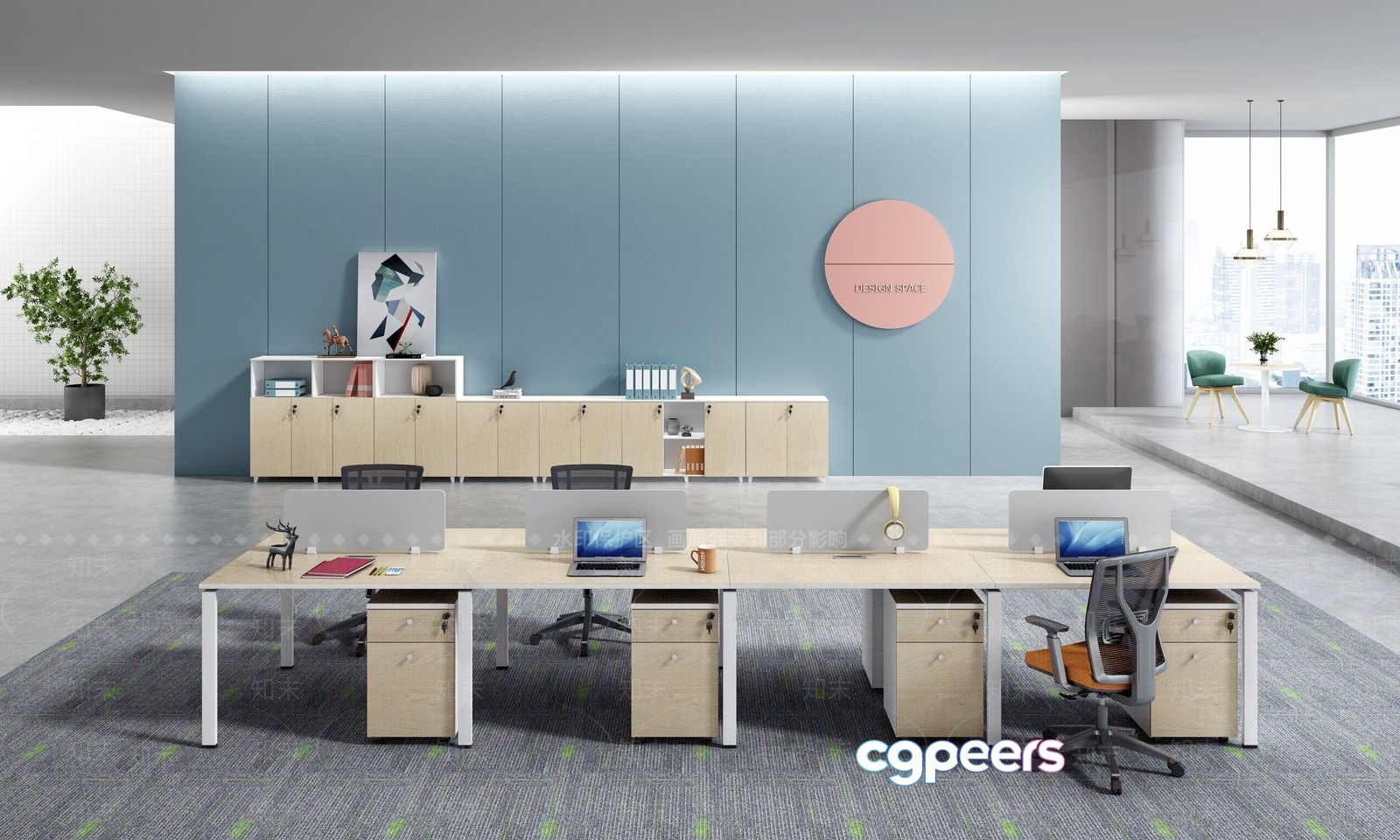 Modern Office Space 3D Model - 9227 - VRAY Render Modern Office Space 3D Model - 9227 - VRAY Render