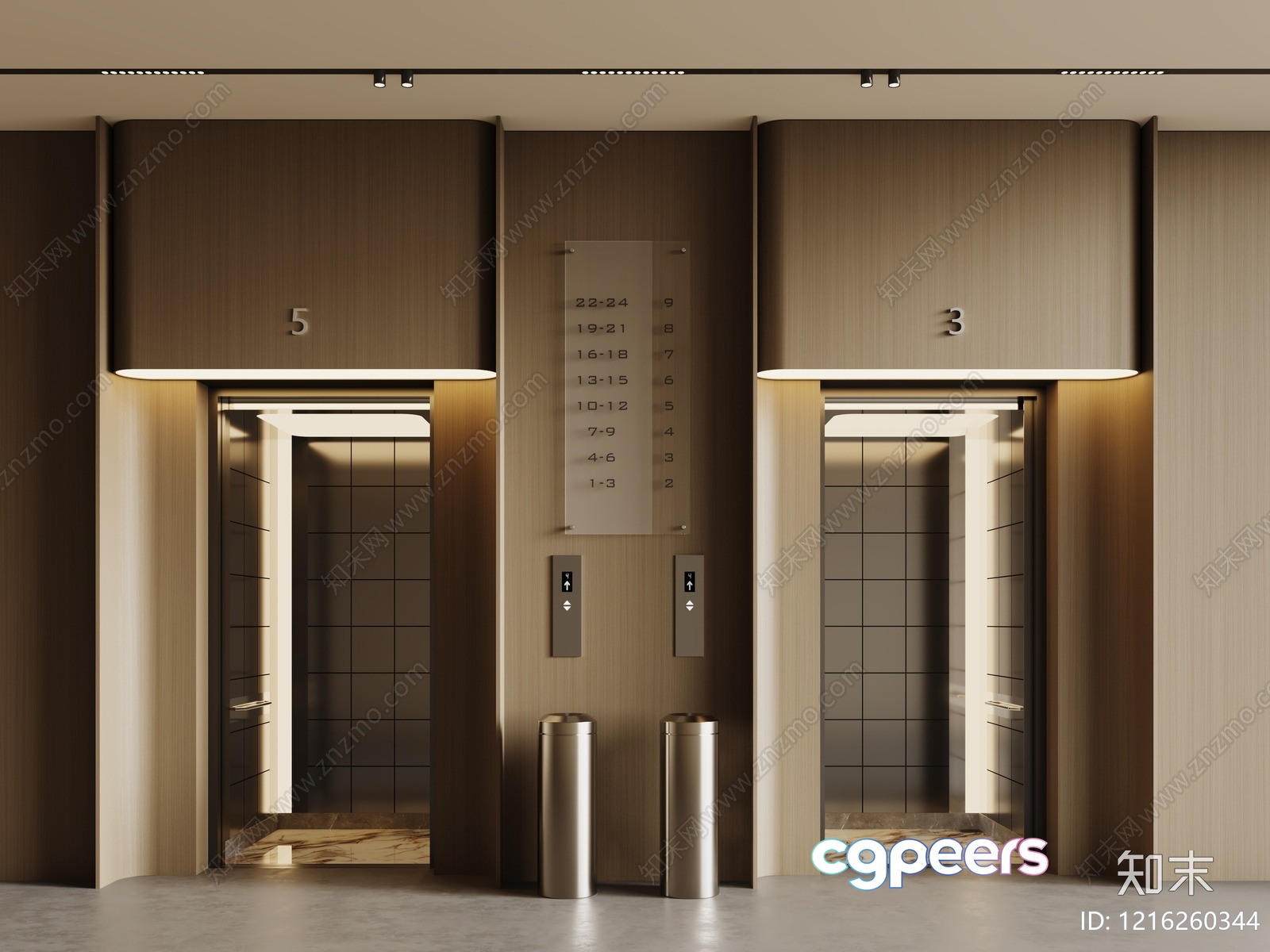Modern Elevator Doors 3D Model - 11292 - VRAY Render Modern Elevator Doors 3D Model - 11292 - VRAY Render