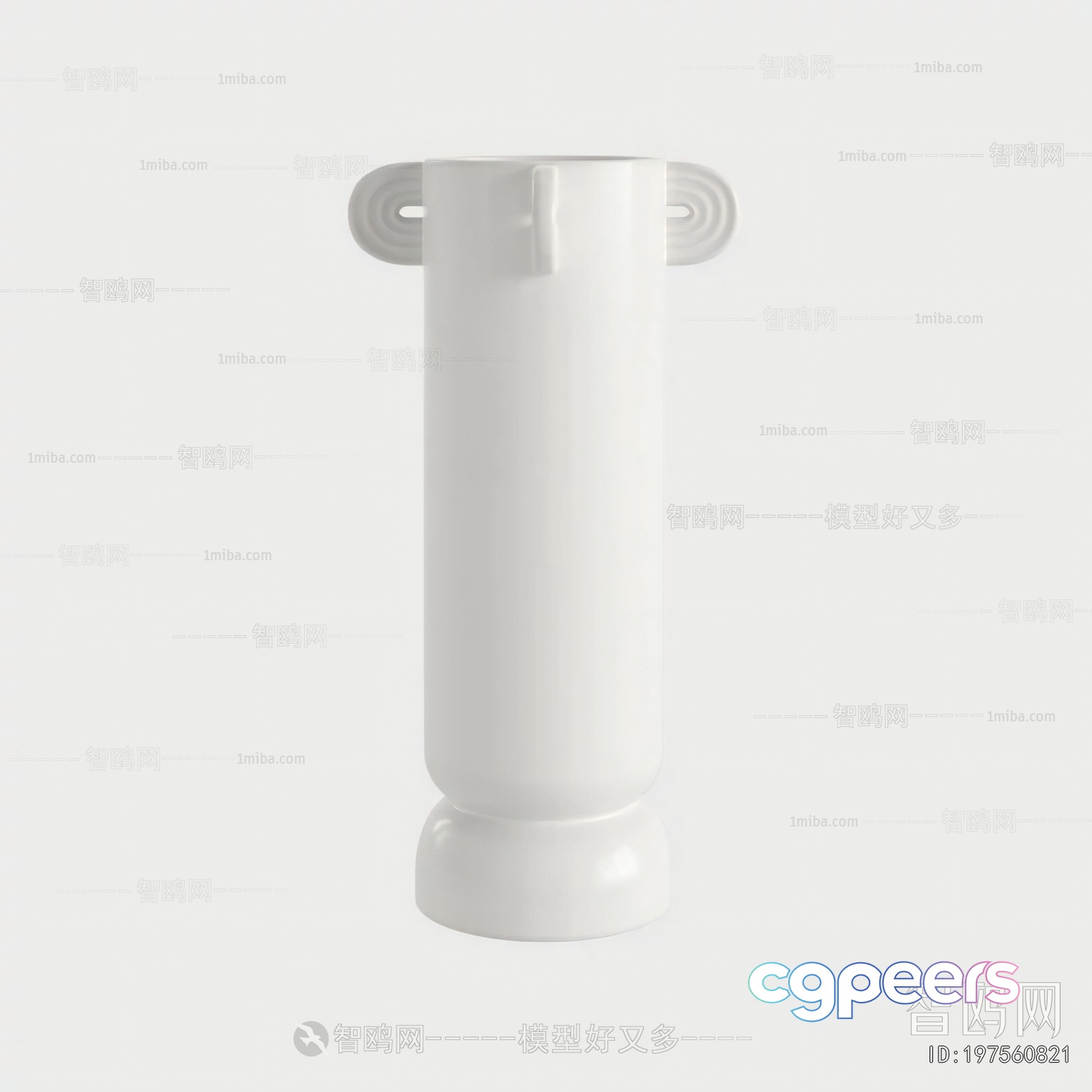 A White Plastic Object With A Handle 3D Model - 23246 - VRAY Render A White Plastic Object With A Handle 3D Model - 23246 - VRAY Render