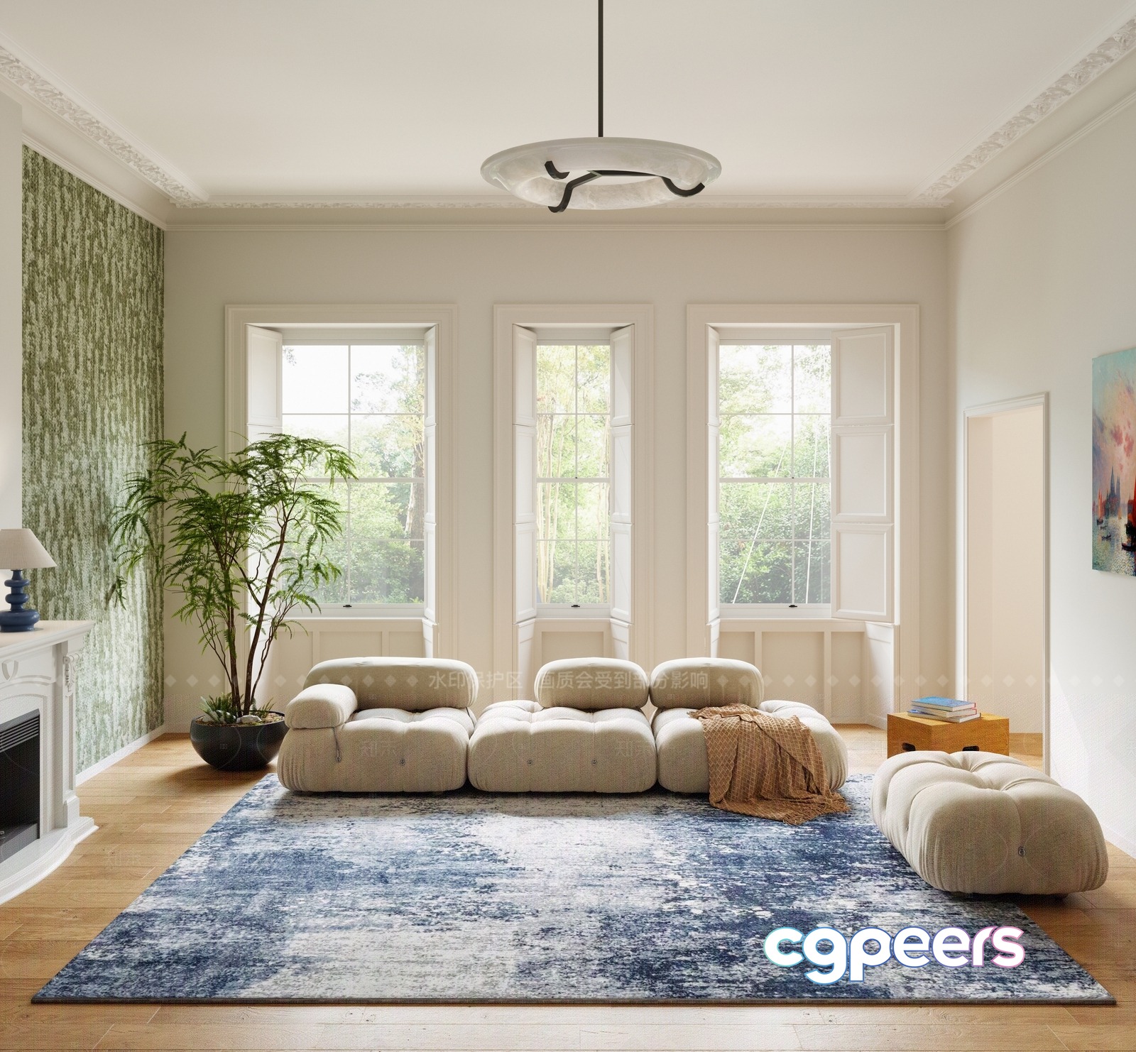 Modern Living Room 3D Model - 1350 - VRAY Render Modern Living Room 3D Model - 1350 - VRAY Render