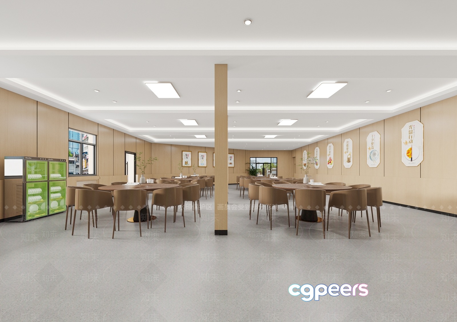 A Large Empty Dining Room 3D Model - 13700 - VRAY Render
