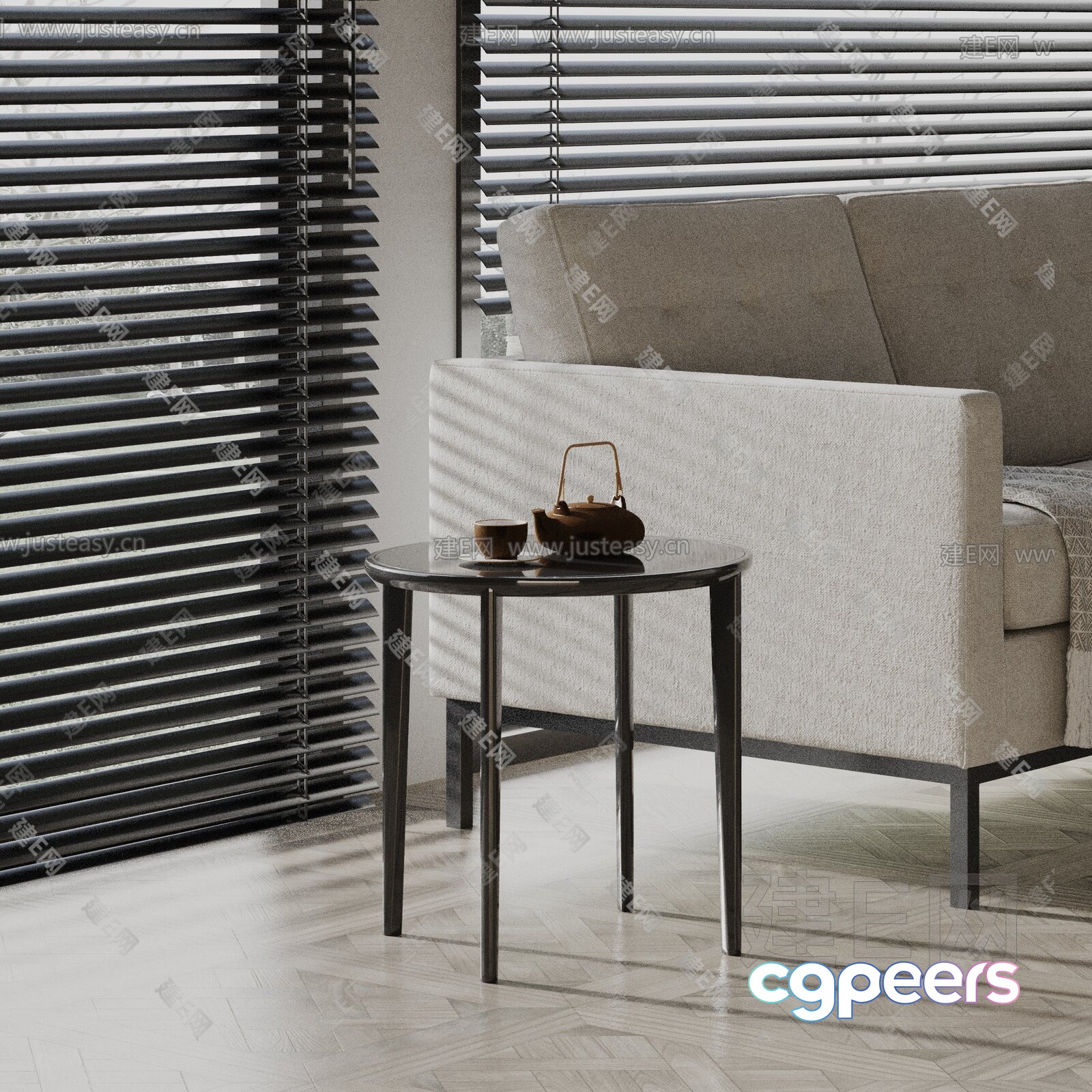 Modern Living Room 3D Model - 6843 - VRAY Render