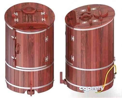 Wooden Water Tank 3D Model - 3343 - VRAY Render