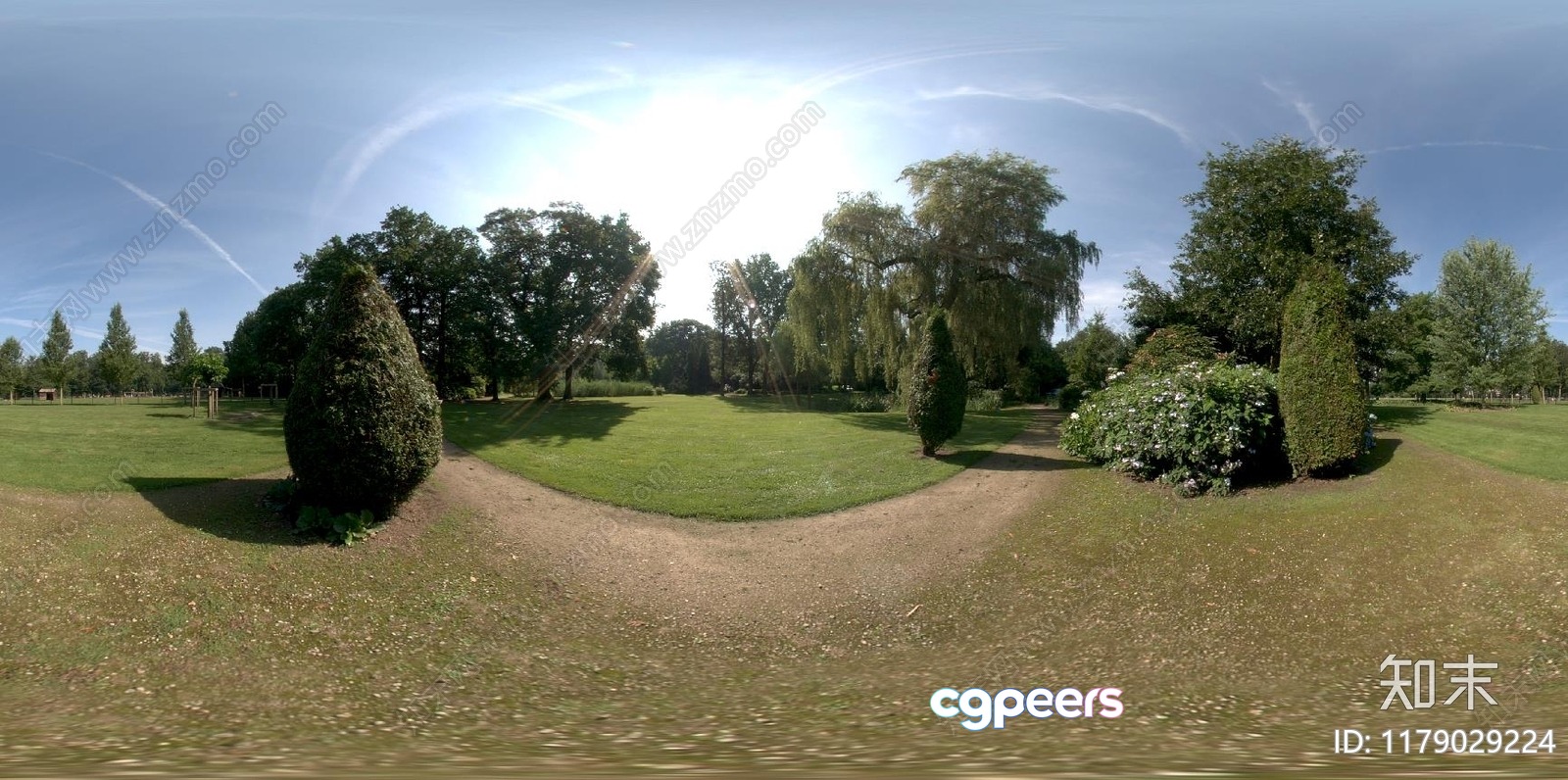 A Serene Outdoor Setting With Trees And A Grassy Field 3D Model - 6687 - VRAY Render