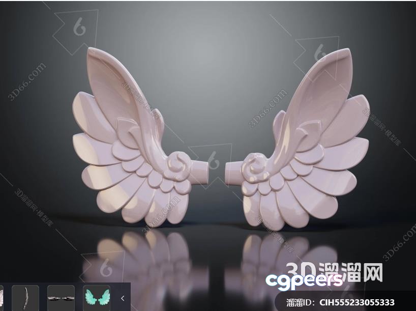 A Pair Of White 3D-Printed Angel Wings 3D Model - 19202 - VRAY Render A Pair Of White 3D-Printed Angel Wings 3D Model - 19202 - VRAY Render