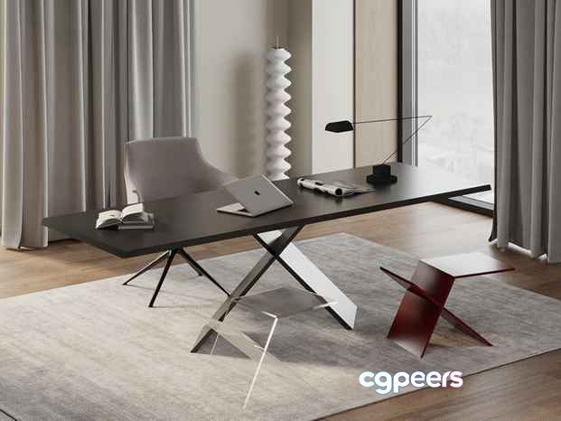Modern Office Desk 3D Model - 23699 - VRAY Render Modern Office Desk 3D Model - 23699 - VRAY Render