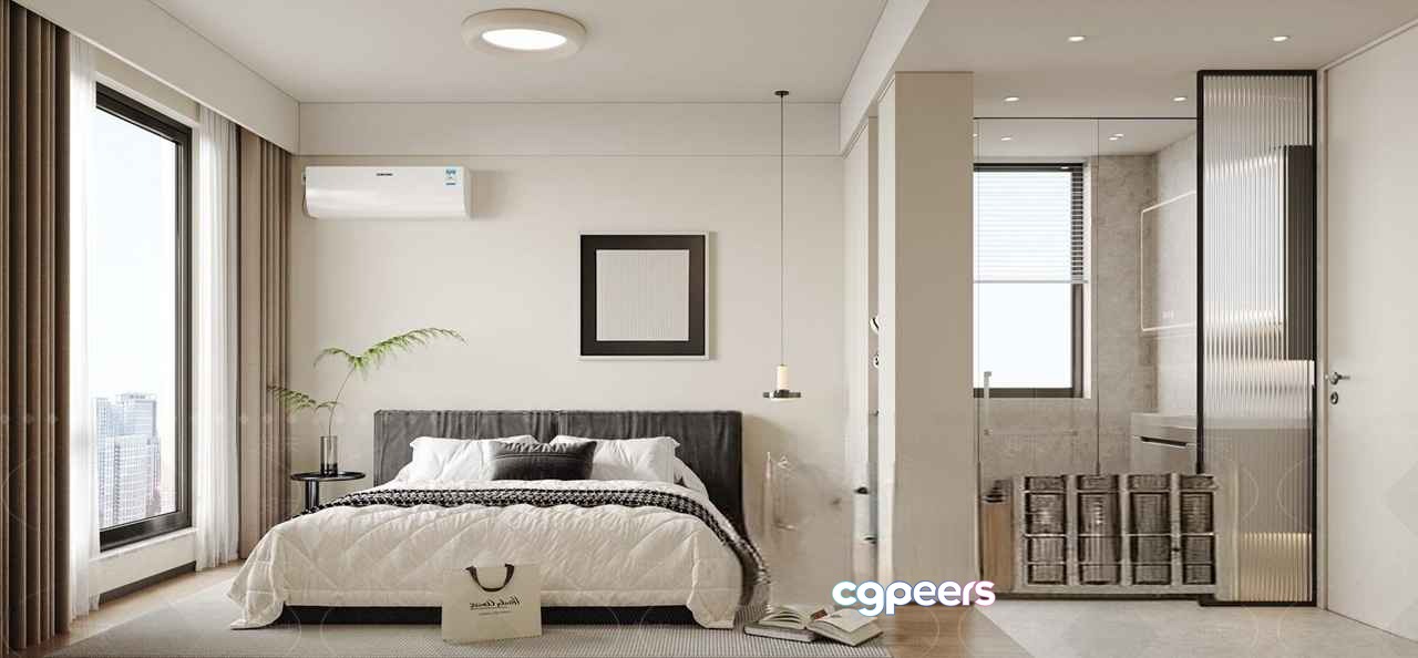 Cozy Modern Bedroom 3D Model - 11879 - VRAY Render