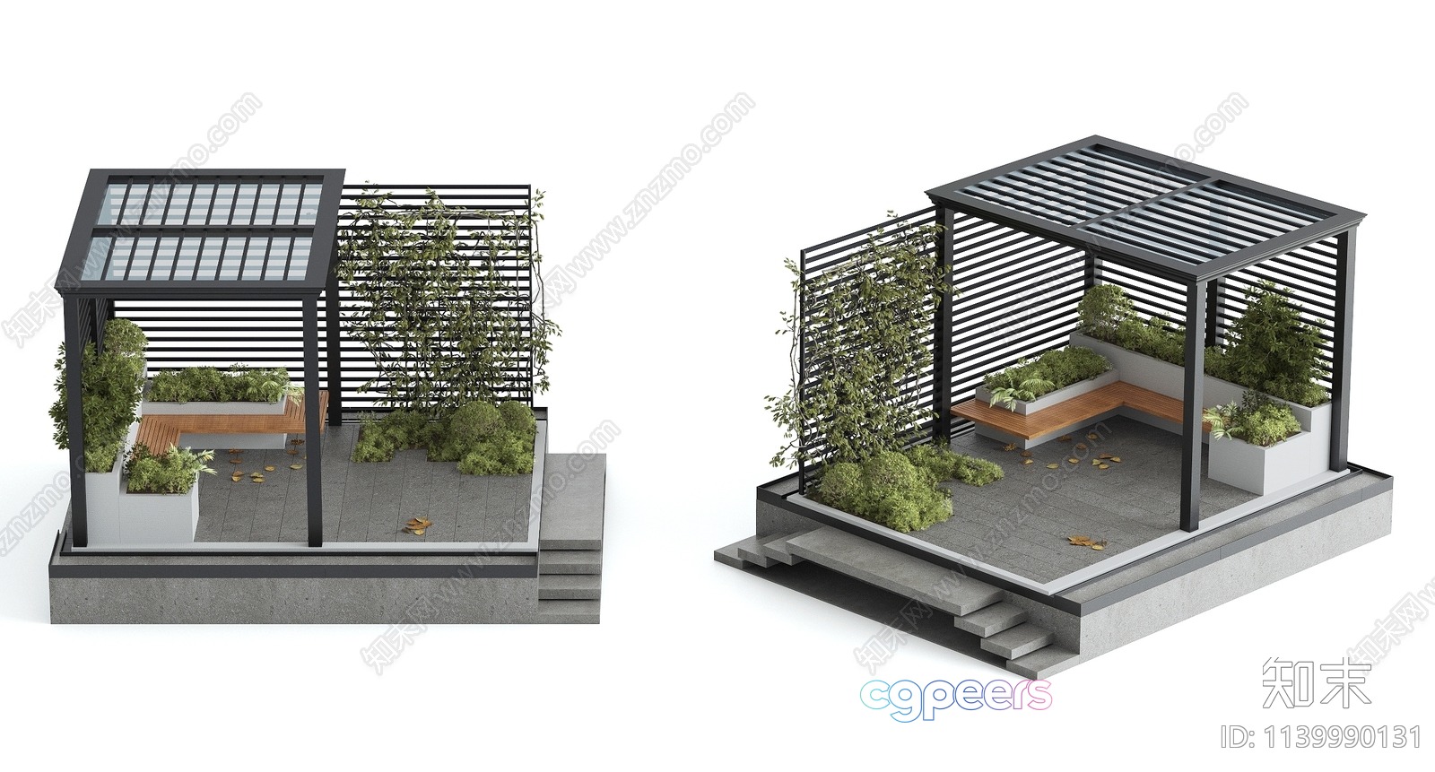 Modern Outdoor Pergola 3D Model - 13057 - VRAY Render Modern Outdoor Pergola 3D Model - 13057 - VRAY Render