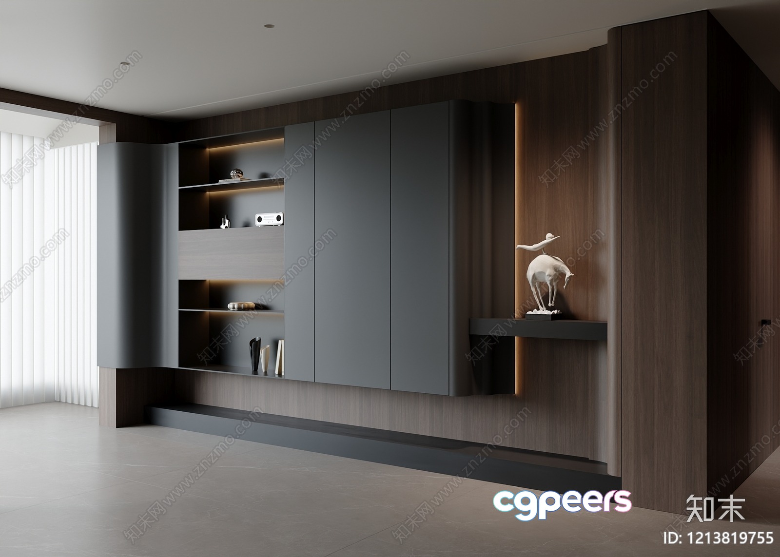 Modern Display Cabinet 3D Model - 21900 - VRAY Render