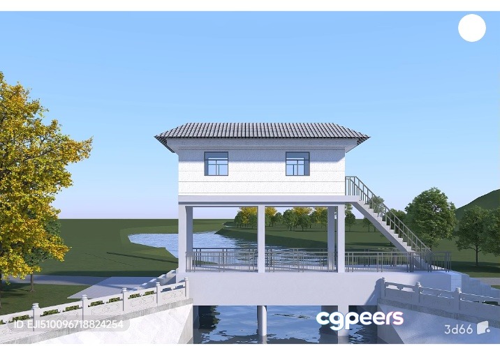 The Main Subject Is A White Building With A Tiled Roof 3D Model - 6681 - VRAY Render The Main Subject Is A White Building With A Tiled Roof 3D Model - 6681 - VRAY Render
