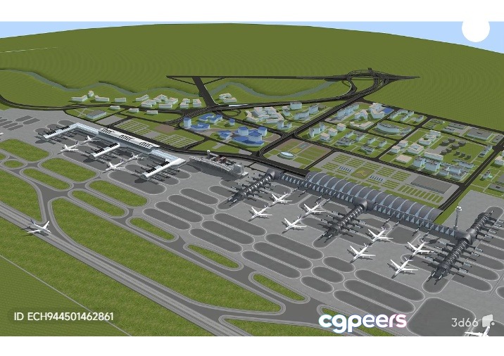 An Airport Terminal 3D Model - 12632 - VRAY Render