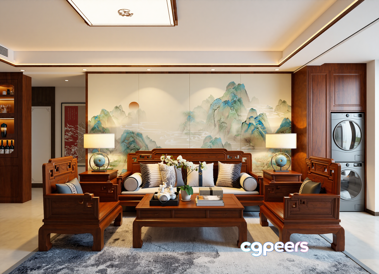 Modern Living Room 3D Model - 16430 - VRAY Render
