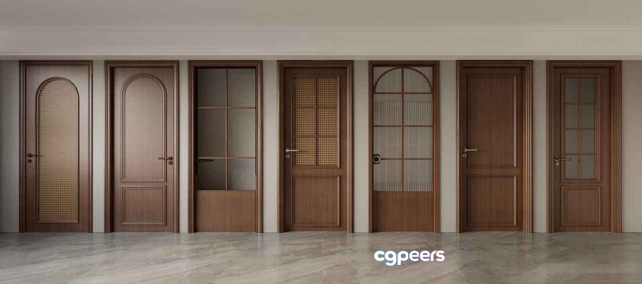 Brown Wooden Doors 3D Model - 14737 - VRAY Render Brown Wooden Doors 3D Model - 14737 - VRAY Render