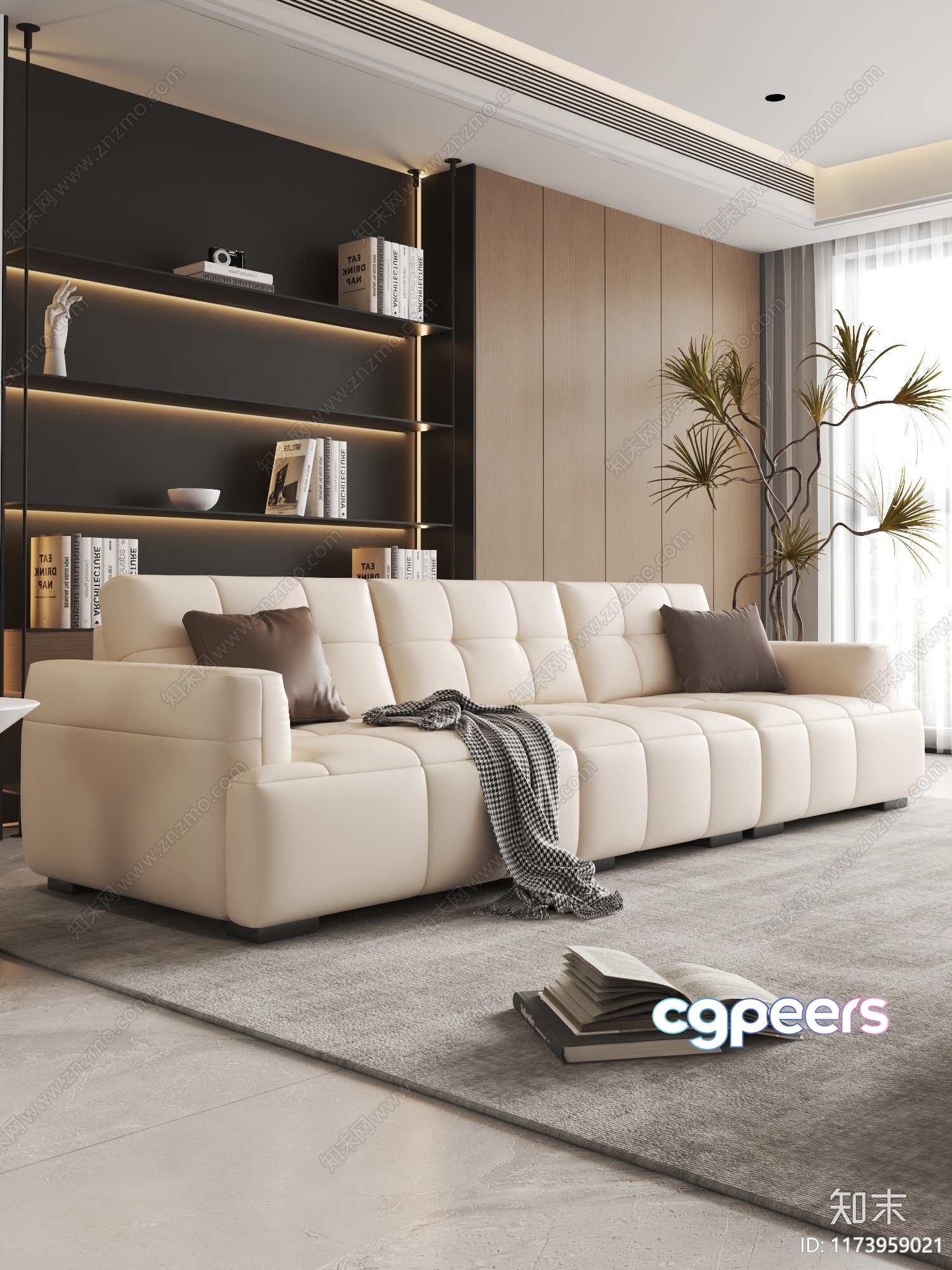 Modern Living Room 3D Model - 838 - VRAY Render