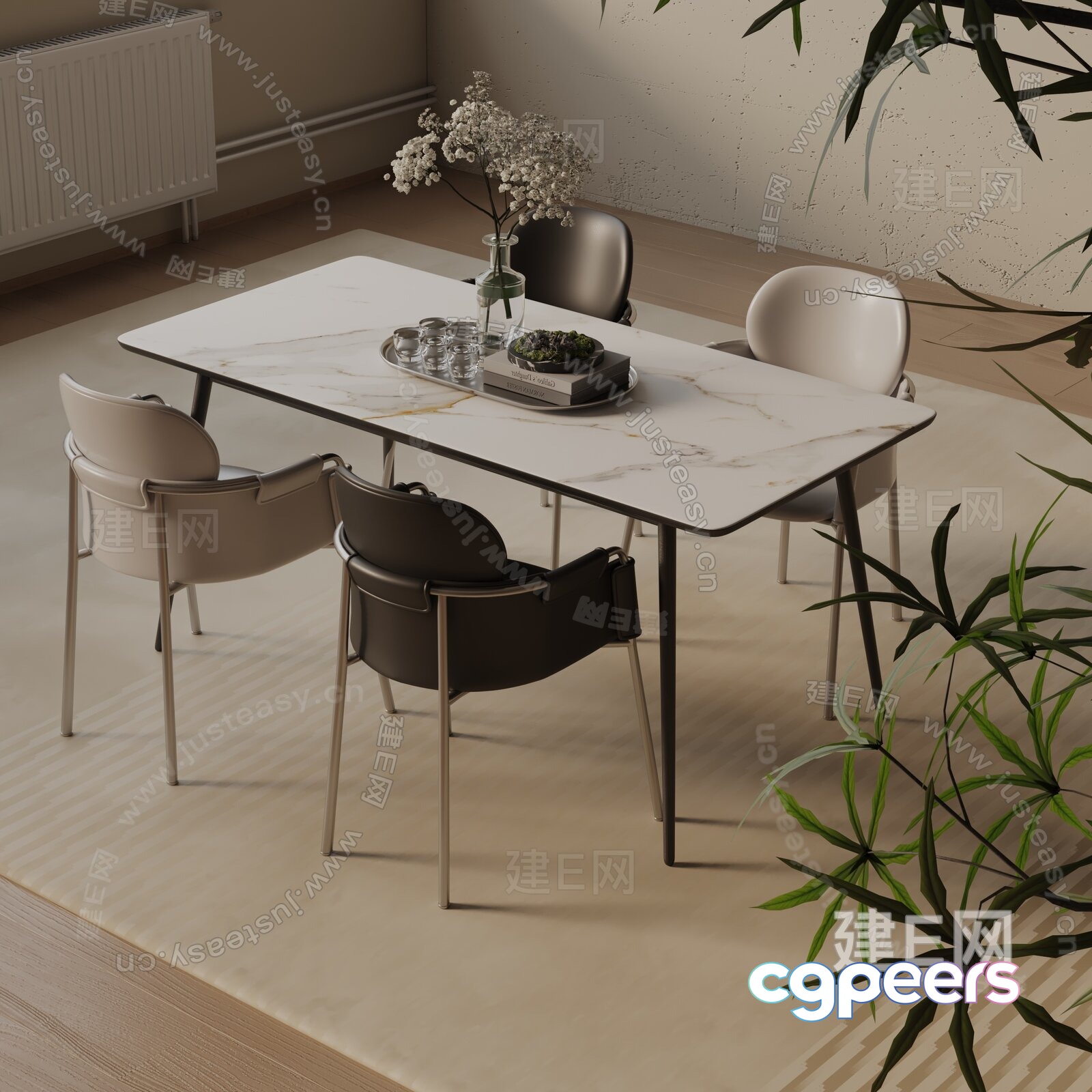 Modern Dining Room 3D Model - 4891 - VRAY Render