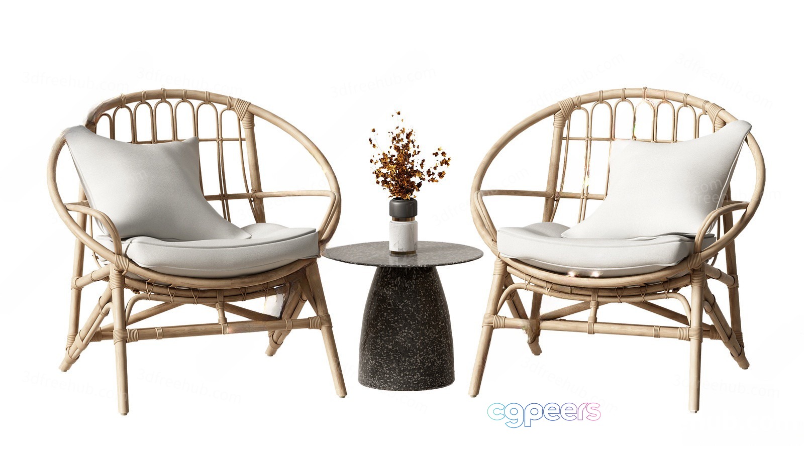 Rattan Patio Set 3D Model - 21303 - VRAY Render Rattan Patio Set 3D Model - 21303 - VRAY Render