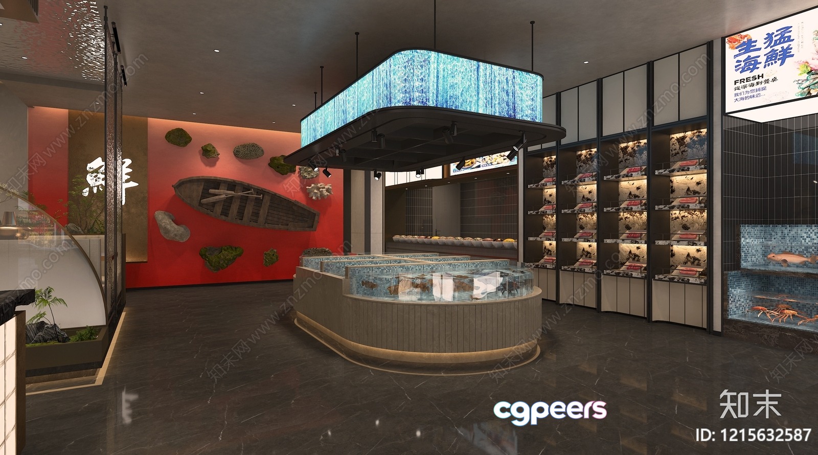 A Modern Seafood Store With A Sleek And Sophisticated Design 3D Model - 11610 - VRAY Render A Modern Seafood Store With A Sleek And Sophisticated Design 3D Model - 11610 - VRAY Render