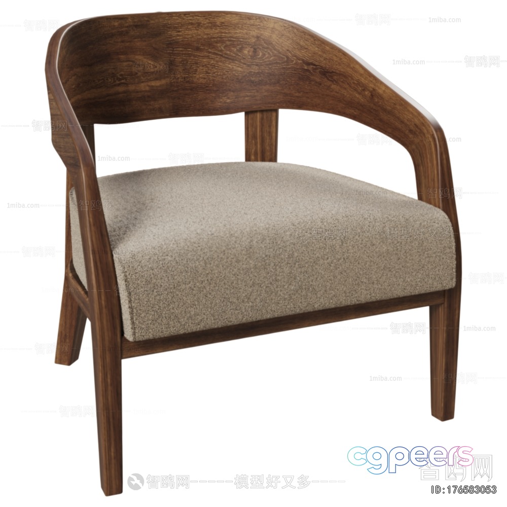 Wooden Accent Chair 3D Model - 13044 - VRAY Render Wooden Accent Chair 3D Model - 13044 - VRAY Render