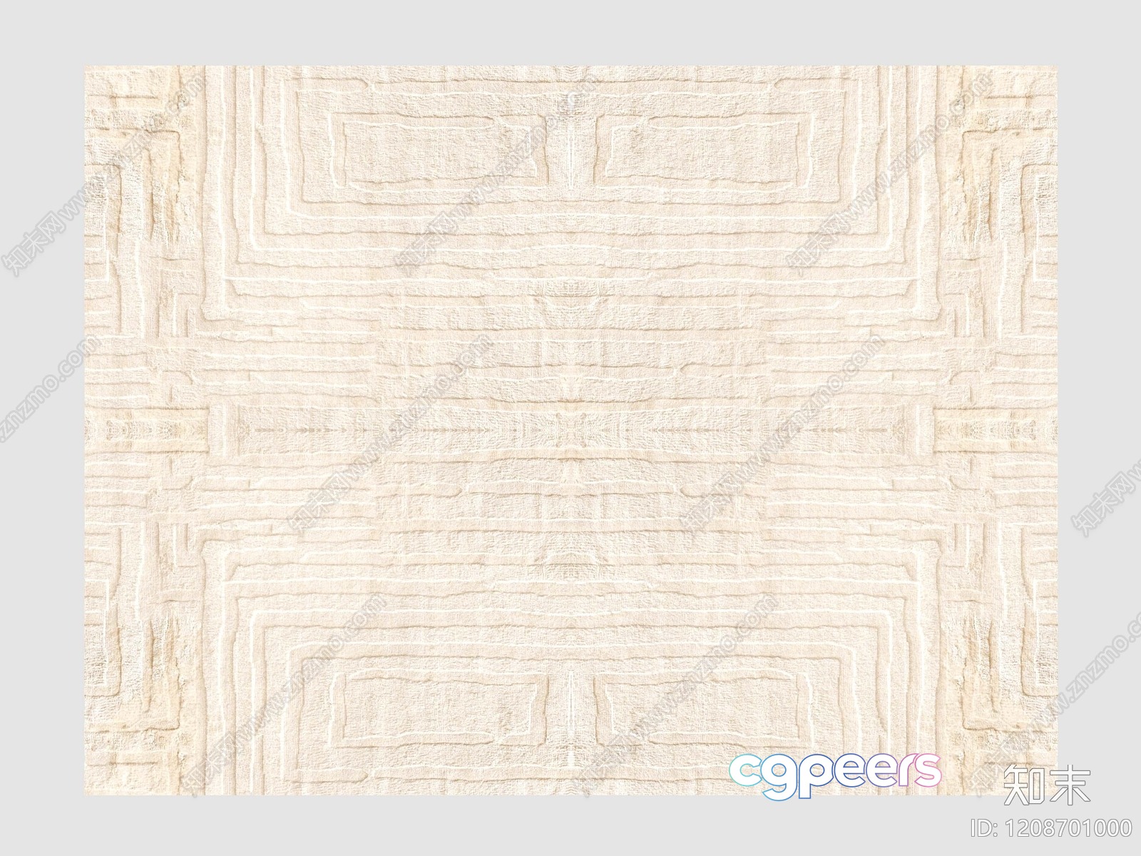 A Beige Rug With A Geometric Pattern 3D Model - 8896 - VRAY Render