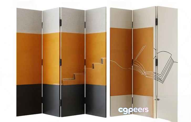 A Room Divider 3D Model - 13229 - VRAY Render