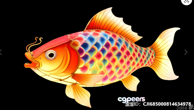 A Colorful Fish With Orange Fins 3D Model - 1383 - VRAY Render A Colorful Fish With Orange Fins 3D Model - 1383 - VRAY Render