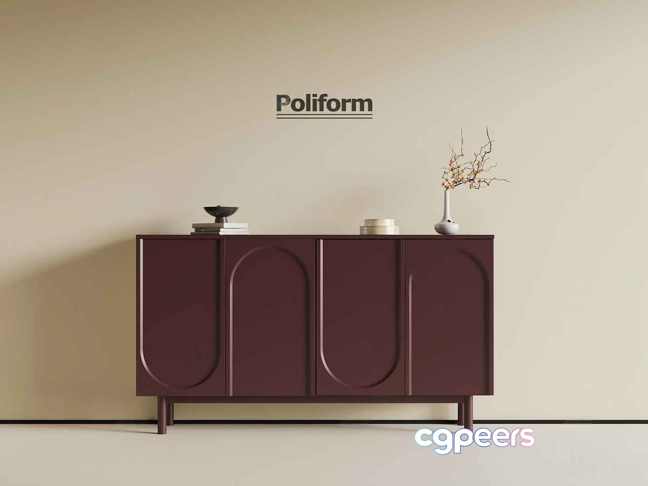 Mid-Century Modern Sideboard 3D Model - 21398 - VRAY Render