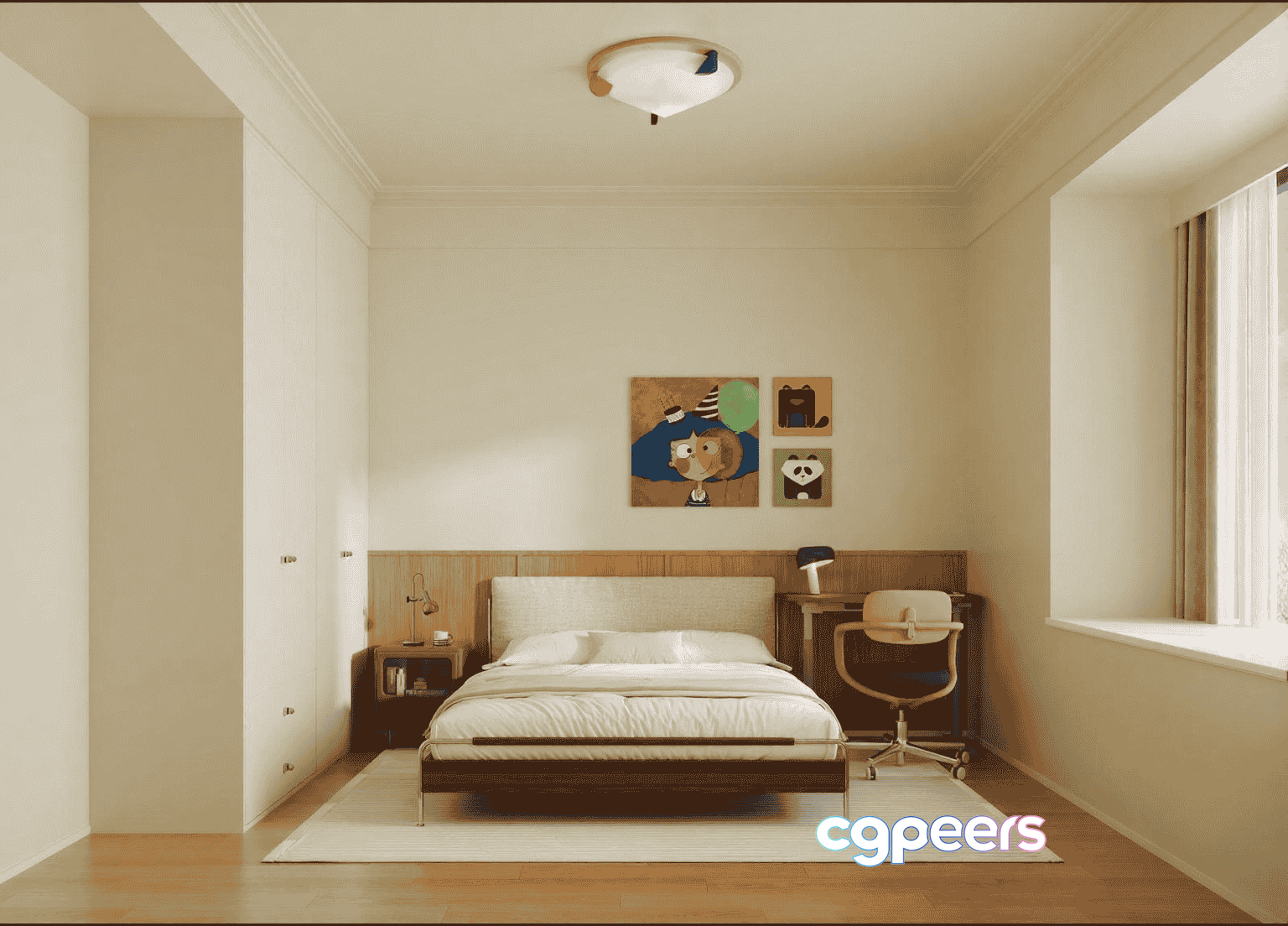 Modern Bedroom Setup 3D Model - 14576 - VRAY Render