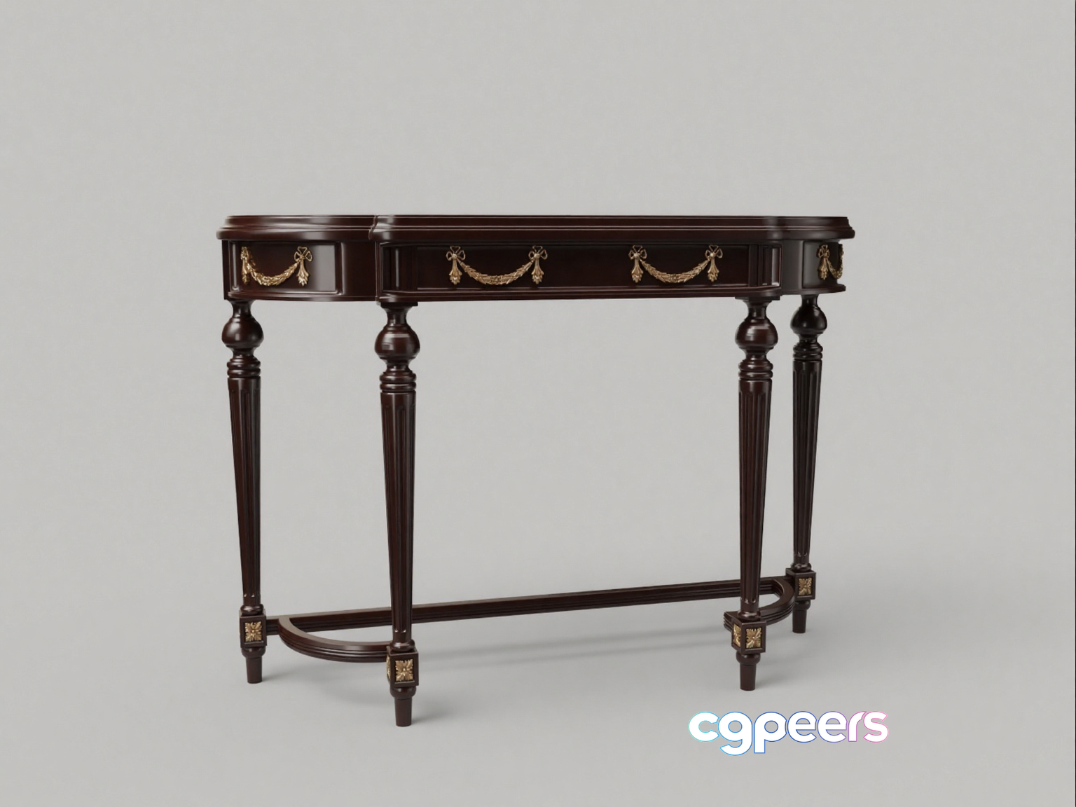 A Dark Brown Table 3D Model - 6027 - VRAY Render