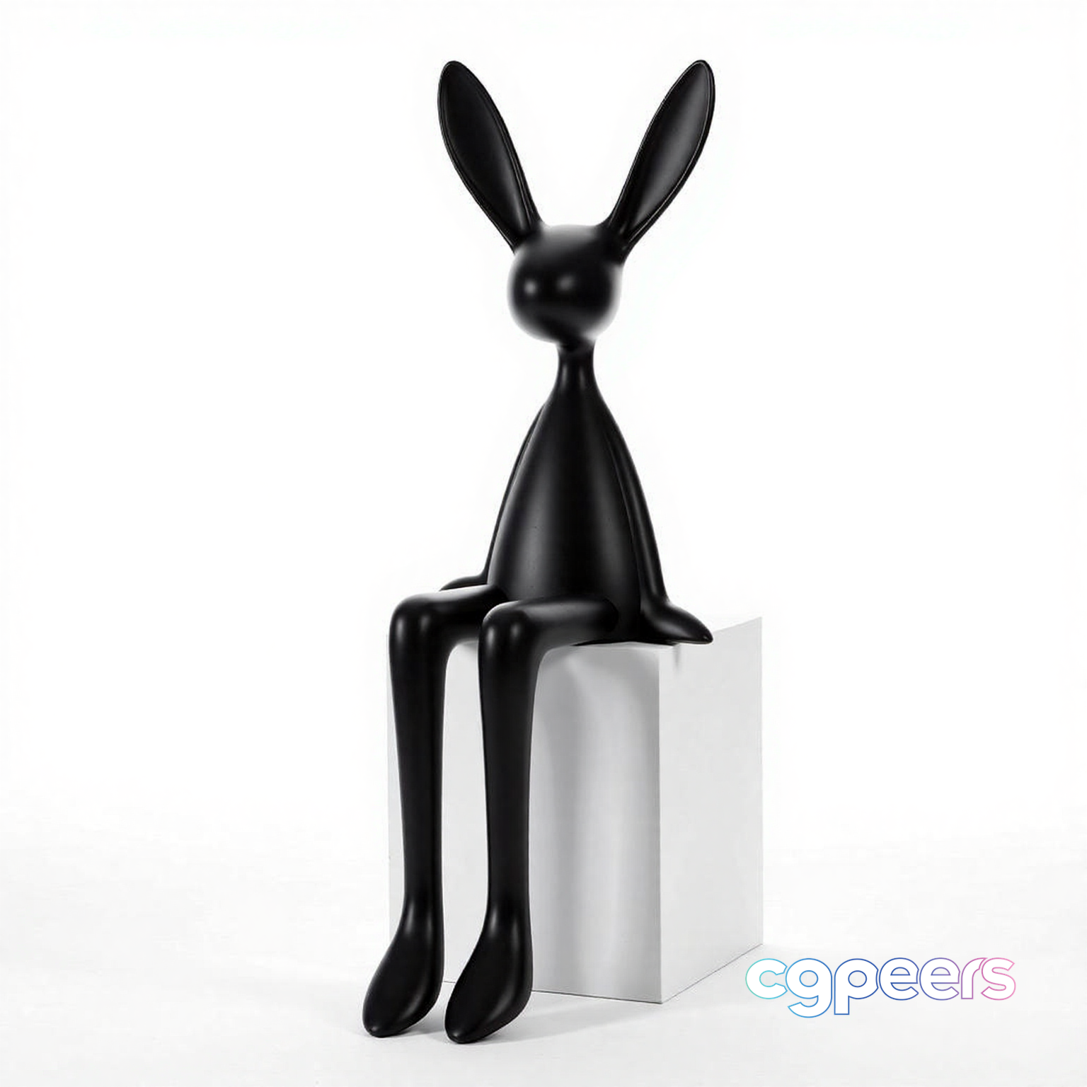 Black Rabbit Statue 3D Model - 2382 - VRAY Render Black Rabbit Statue 3D Model - 2382 - VRAY Render